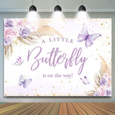 Wenig Schmetterling Ist An Der Weg Babydusche Hintergrund
